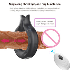 Anillo para Pene Silicone Rechargeable Black Control Cake Sex Shop Juguetes Sexuales para Adultos