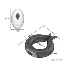 Anillo para Pene Silicone Rechargeable Black Control Cake Sex Shop Juguetes Sexuales para Adultos