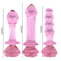 Dildo Consolador Pink Glass Flower 6" Cake Sex Shop Juguetes Sexuales para Adultos