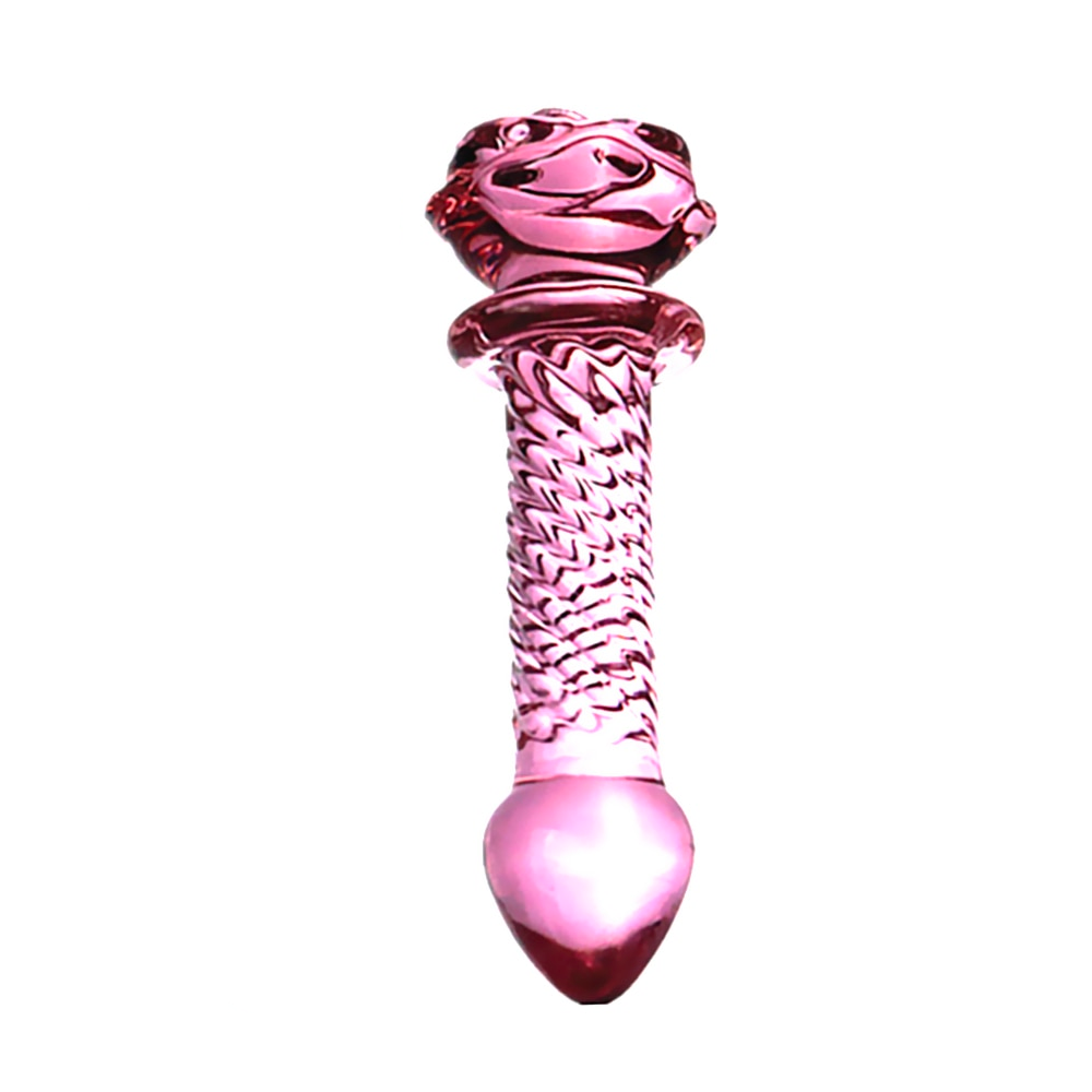 Dildo Consolador Pink Glass Flower 6" Cake Sex Shop Juguetes Sexuales para Adultos